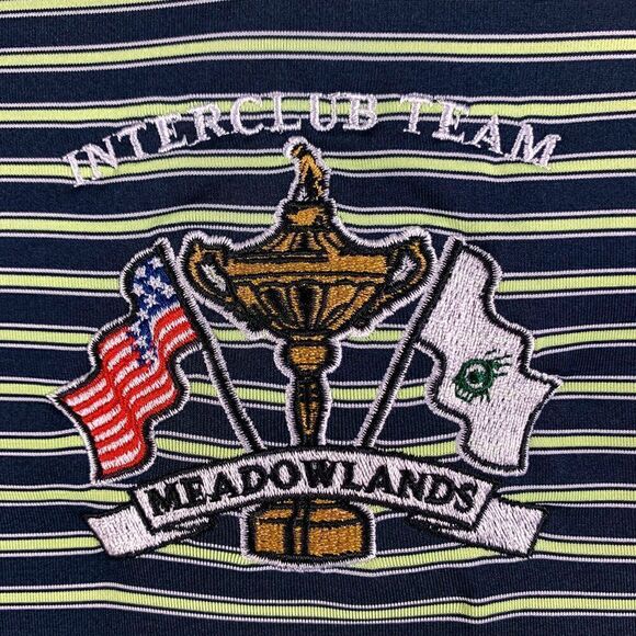 Footjoy Shirt Men‎ Extra Large Black Yellow Stripe Golf Polo FJ Meadowlands - Picture 3 of 13